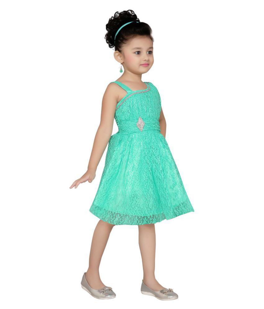 green colour party frocks