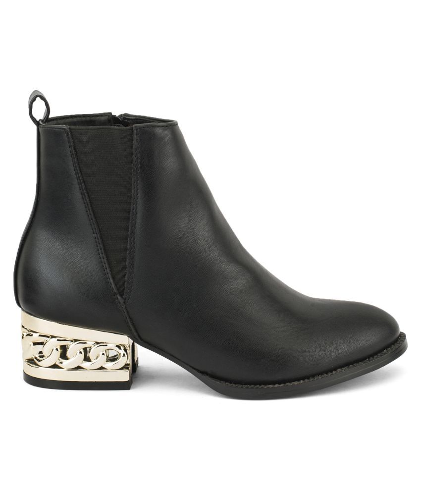 truffle collection hardware detail chelsea boots in black