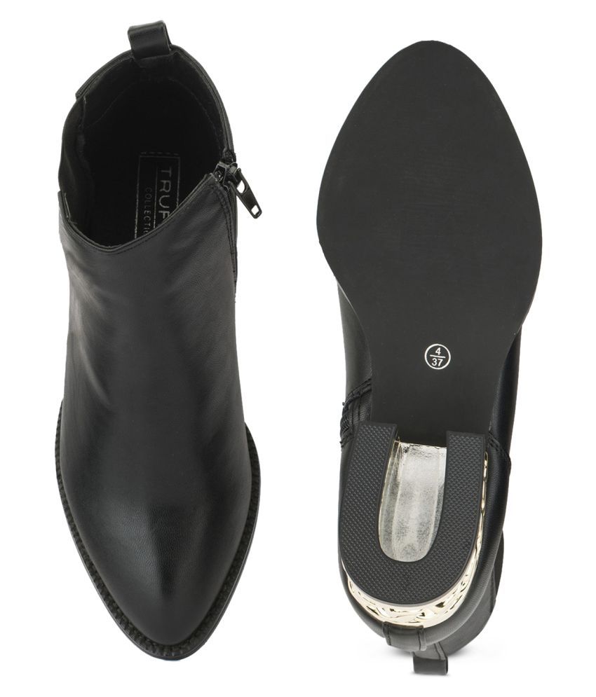 truffle collection hardware detail chelsea boots in black
