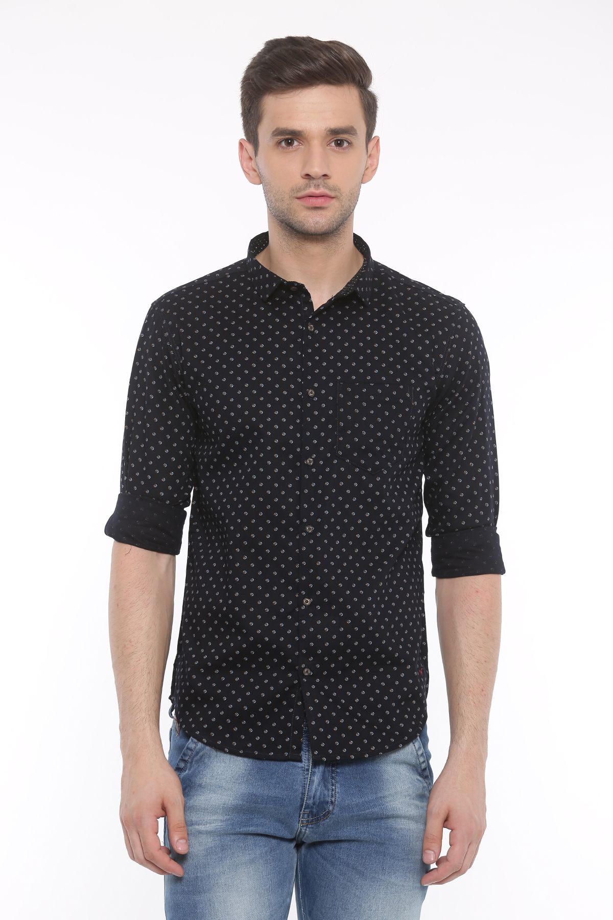 WITH Black Casual Slim Fit Shirt - Buy WITH Black Casual Slim Fit Shirt ...