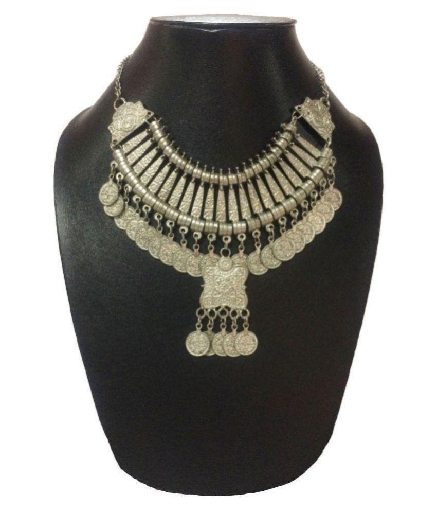 Hunar's Ethnic Silver Necklace - Buy Hunar's Ethnic Silver Necklace ...