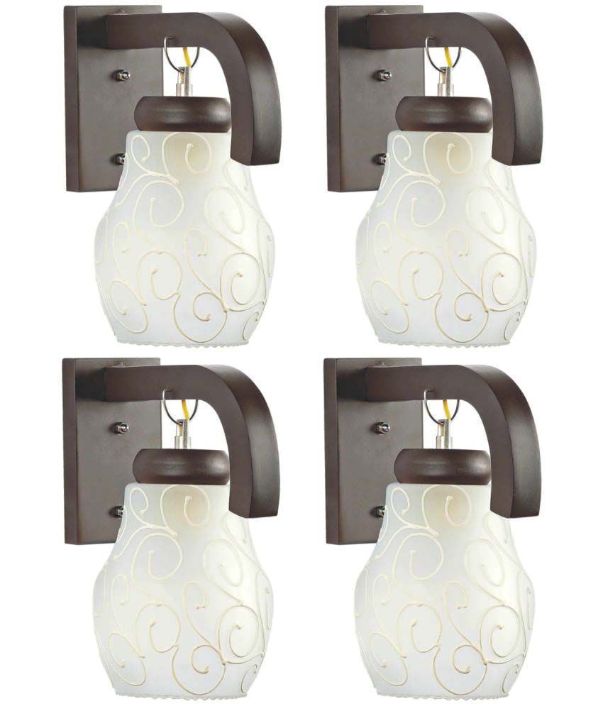     			Somil Wood Wall Light White - Pack of 4