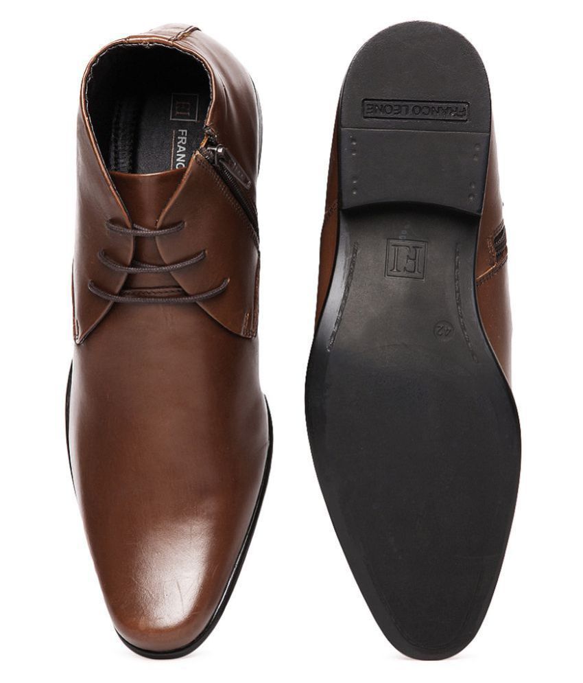 franco leone tan derby shoes