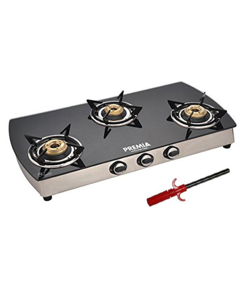 Premia Glass Top 3b Cxj 32 3 Burner Manual Gas Stove Price In