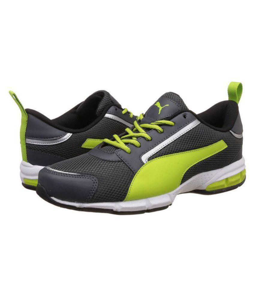 puma green and black shoes