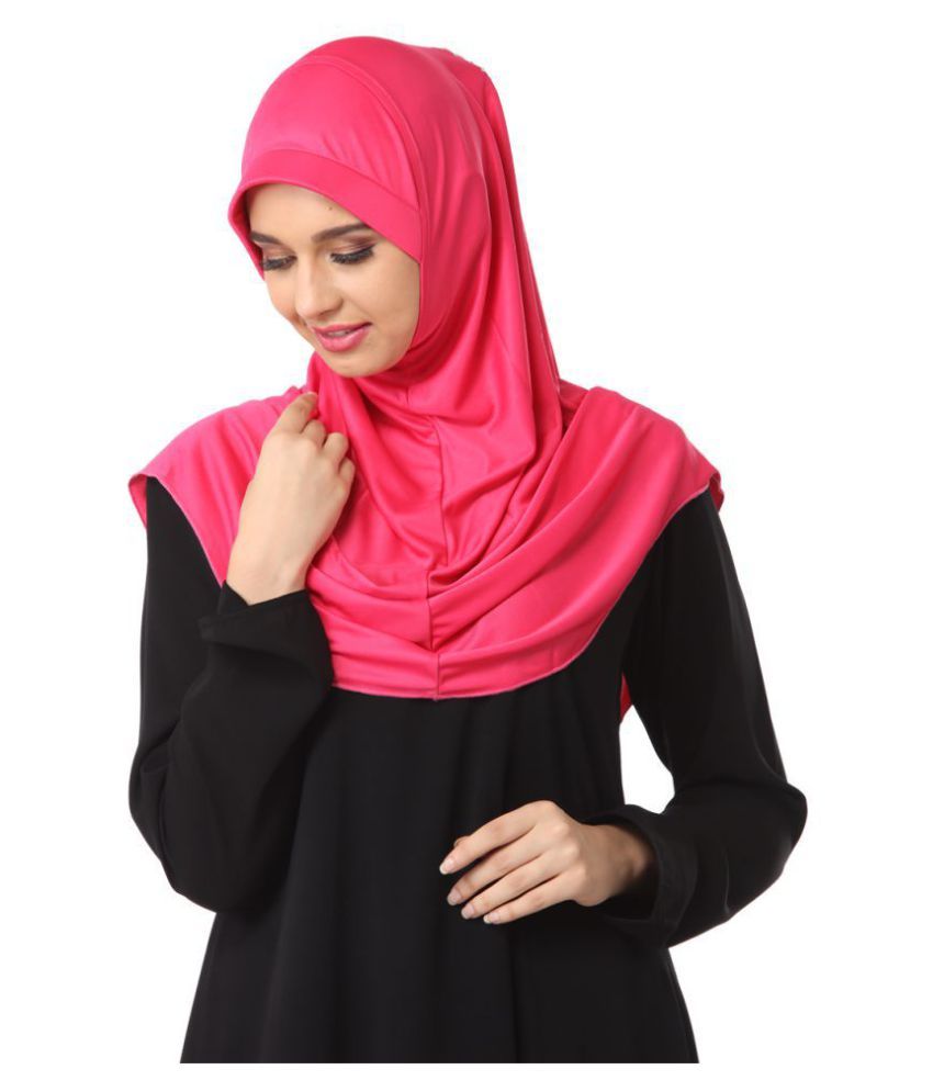 Mehar Hijab Pink Polycotton Stitched Hijabs Price in India ...