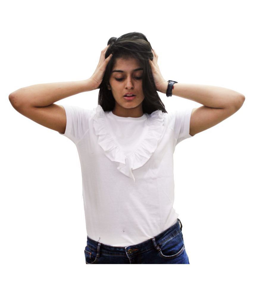 Topknot Cotton Regular Tops White Buy Topknot Cotton Regular Tops