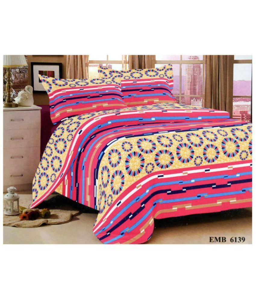 Sleepwell Cotton Double Bedsheet with 2 