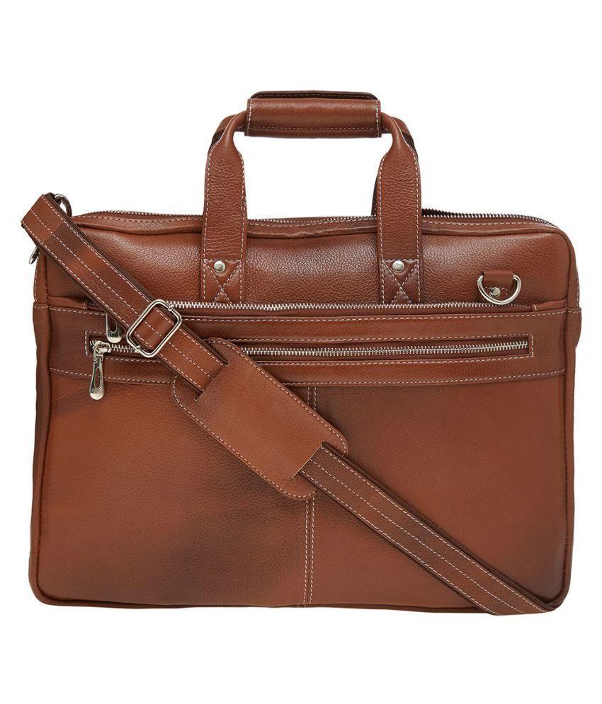 Leather World Office Bags Tan Leather Office Bag - Buy Leather World ...