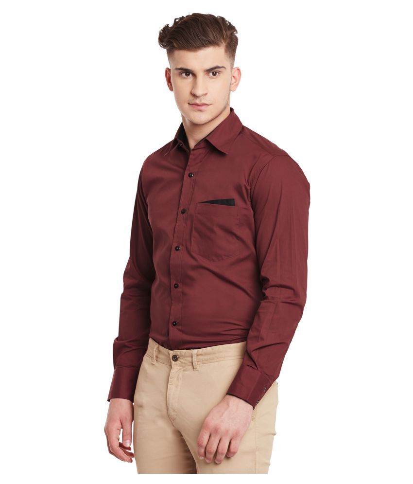 formal maroon shirt combination