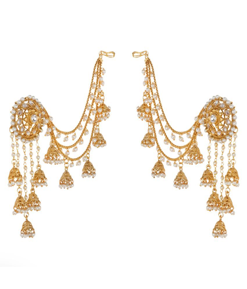 Prita S Original Bahubali Stylish Devsena Jhumki Earring Pearl Alloy Prita S Original Bahubali Stylish Devsena Jhumki Earring Pearl Alloy