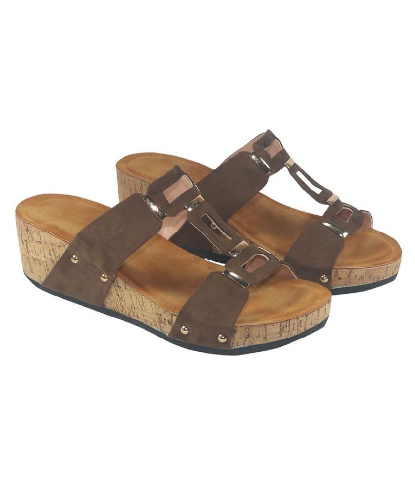 Habit Brown Wedges Heels Price in India Buy Habit Brown Wedges Heels