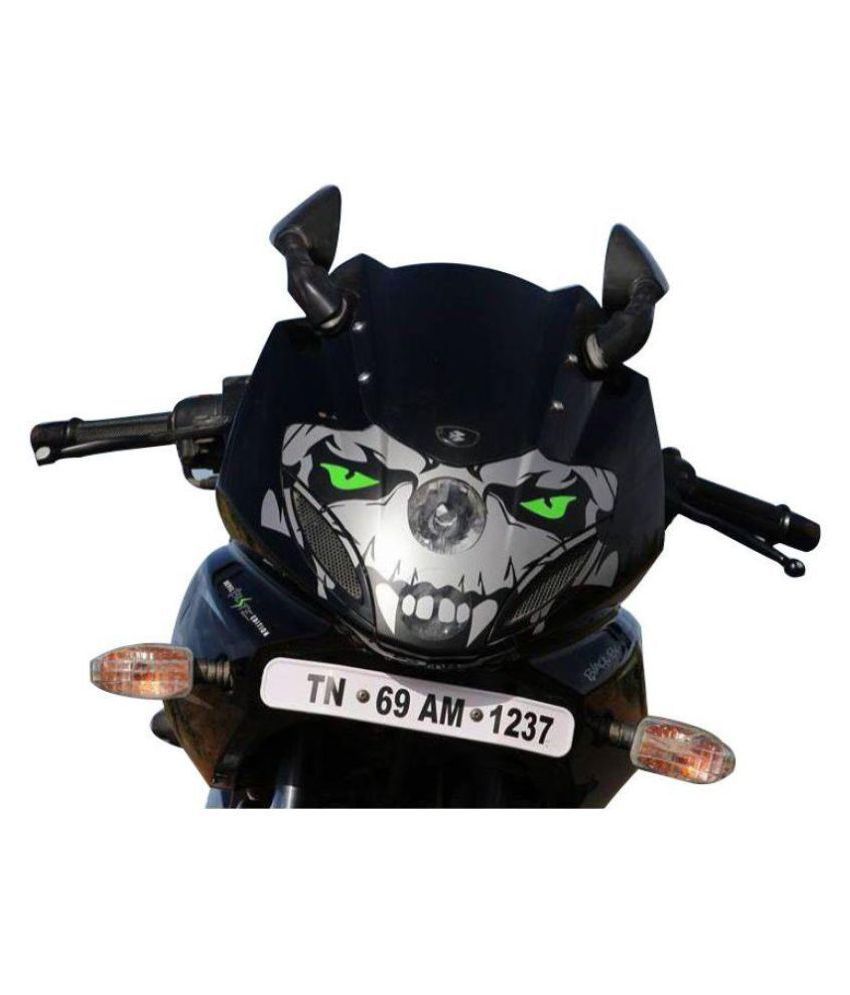 Pulsar 220 Head Light Monster Face Bike Sticker: Buy Pulsar 220 Head