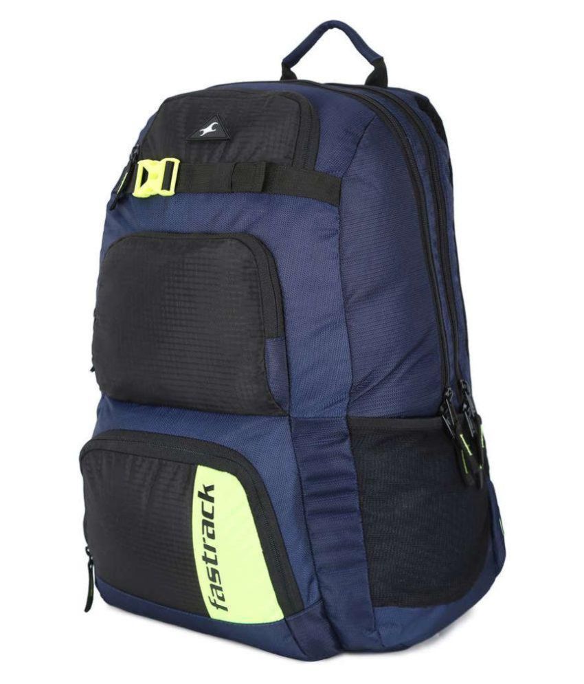 fastrack unisex navy blue solid backpack