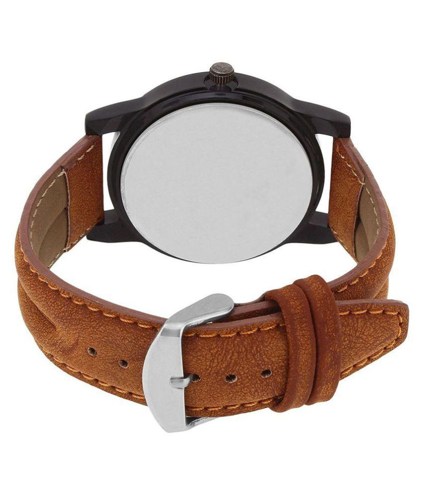 leather belt watch men's