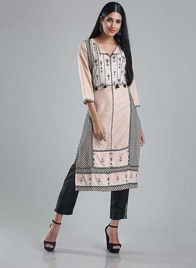 w kurti pink colour