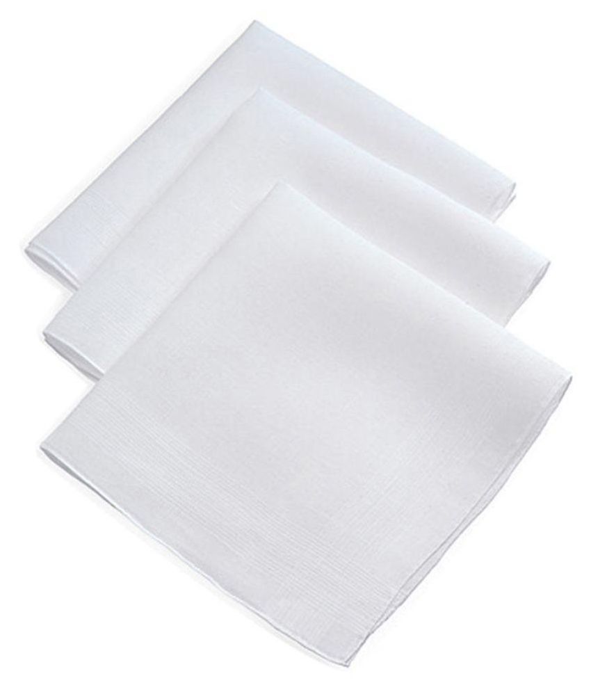 3 PIECES 100% COTTON HANDKERCHIEF FOR MEN AND WOMEN PURE WHITE ...