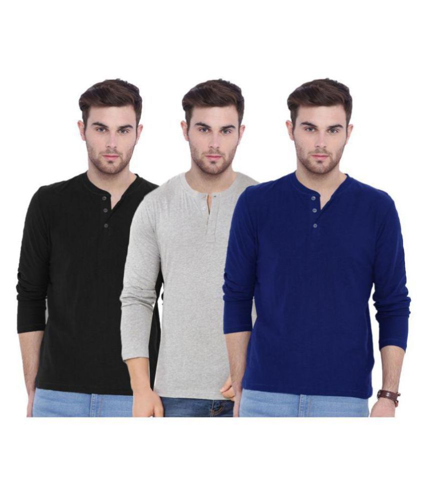     			Gallop Multi Henley T-Shirt Pack of 3
