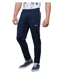 nike blue lycra polyester track pant