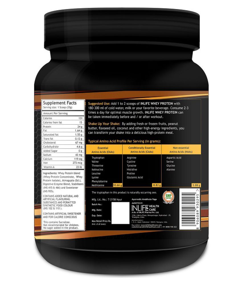 Inlife Whey Protein Powder Mango Flavor(1lb) 454 gm Buy Inlife Whey
