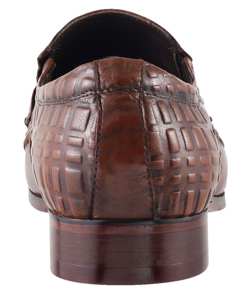 J Fontini Slip On Genuine Leather BROWN Formal Shoes Price in India- Buy J Fontini Slip On 