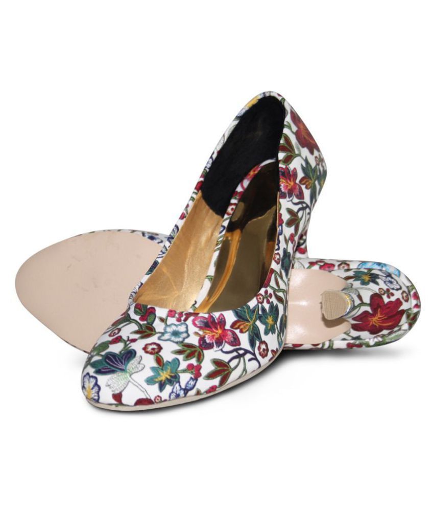 white kitten block heels