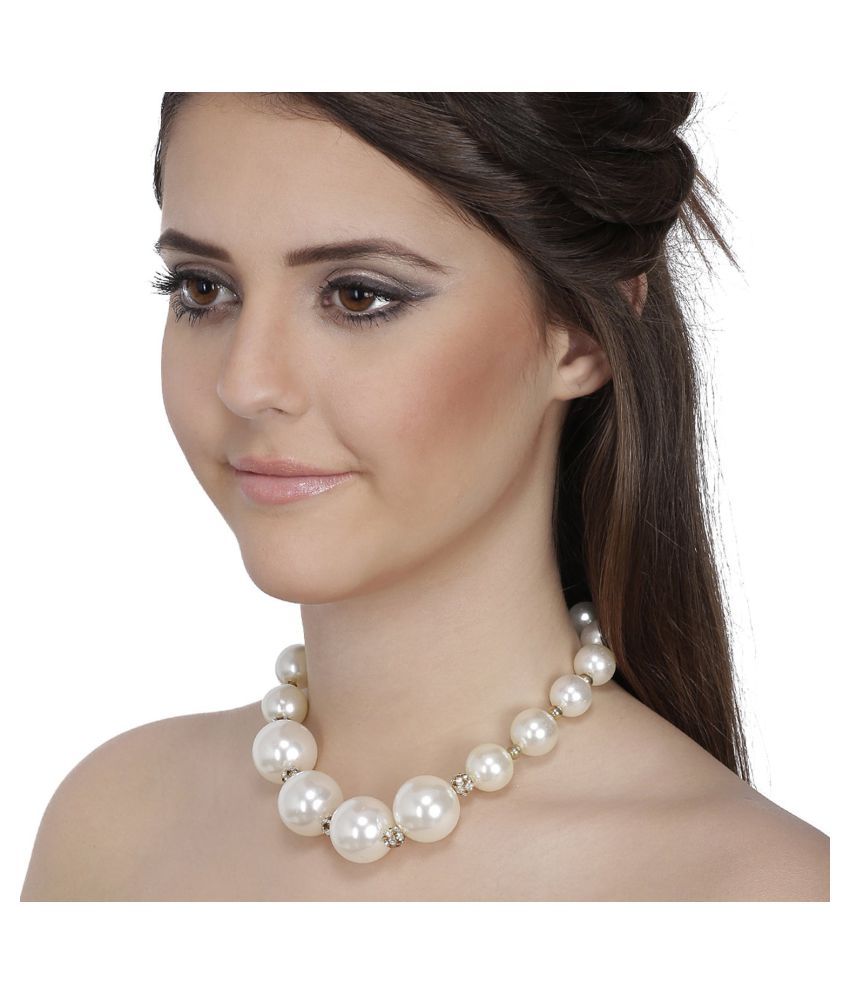 Fayon Fabulous Statement White Pearl String Choker Necklace - Buy Fayon ...