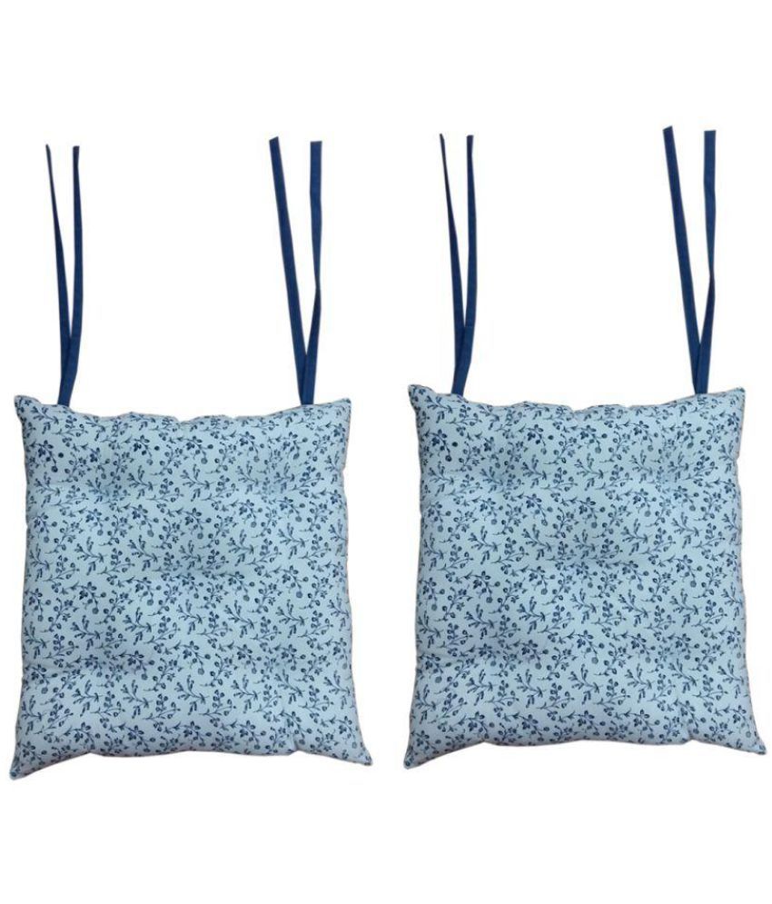 COTONEX Set of 2 Blue Cotton Chair Pads Buy Online at Best Price