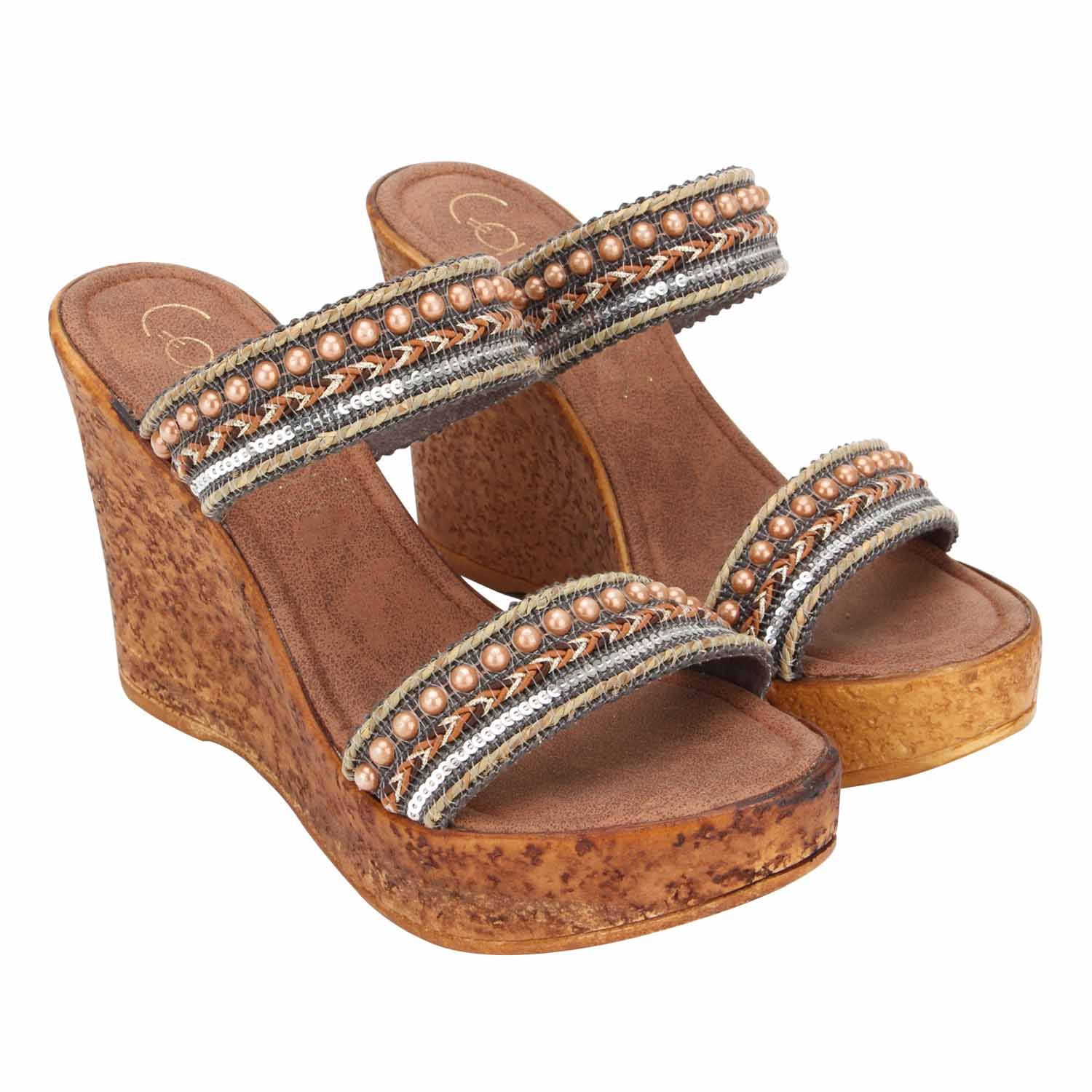 platform tan heels