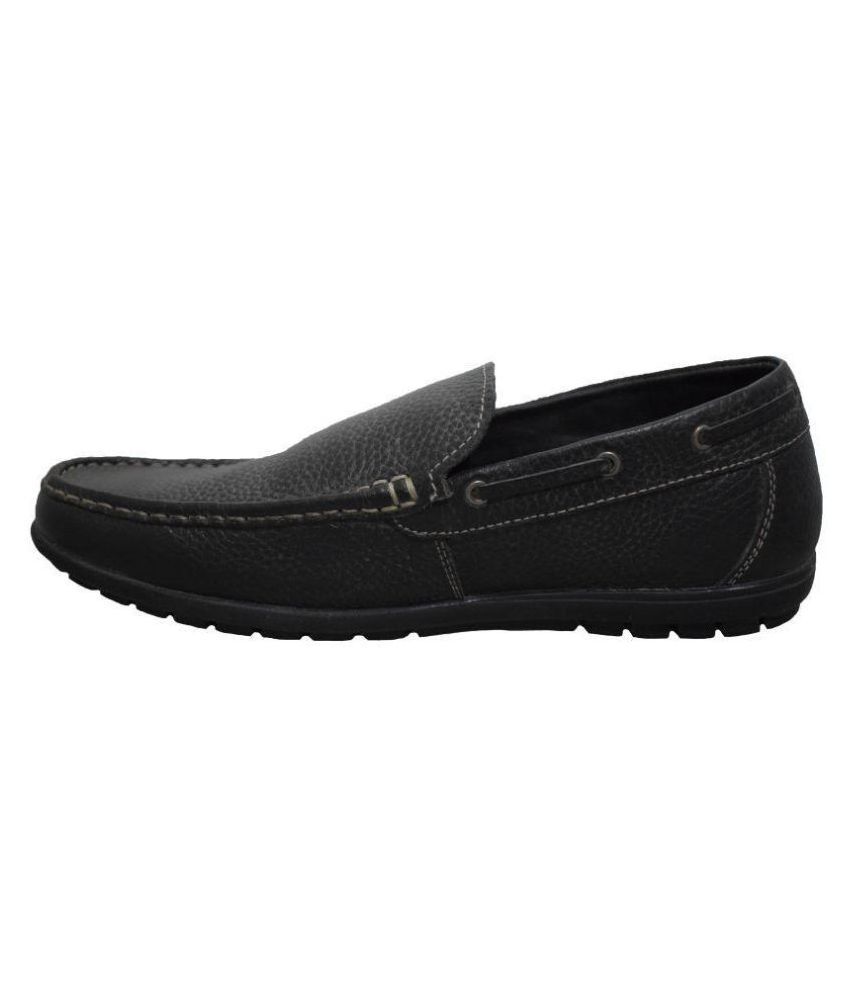 black and red loafers