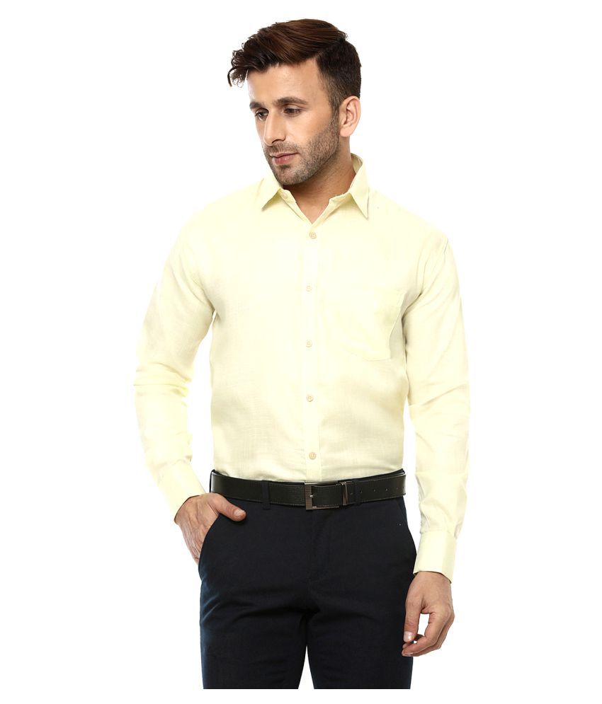     			Hangup - Yellow Cotton Regular Fit Men's Formal Shirt (Pack of 1)