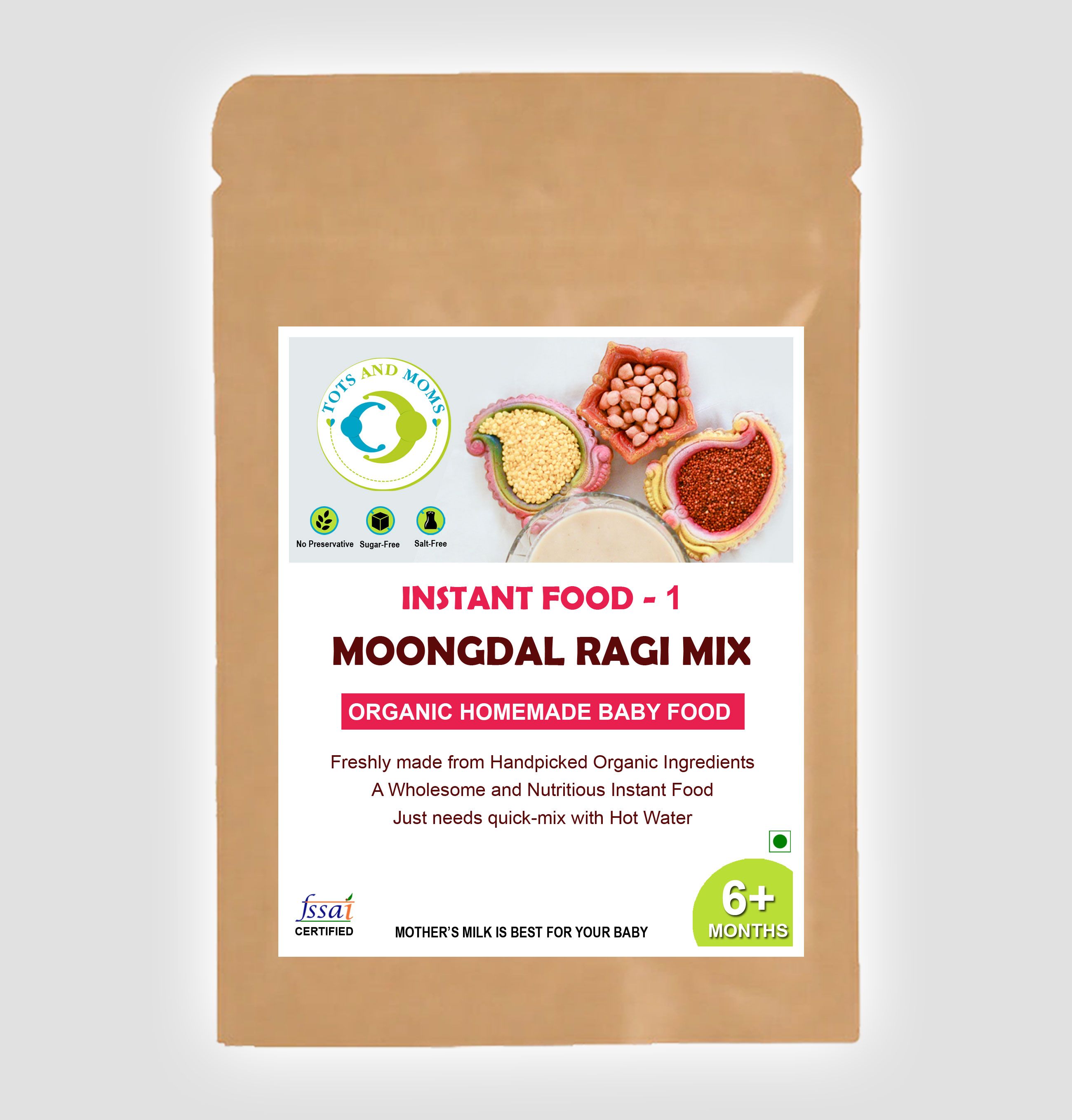 Tots & Moms Moongdal & Rice Instant Baby Cereal Mix main image 1