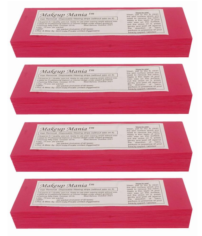 Makeup Mania Hair Removal Magenta Color Plain Wax Strips For Leg