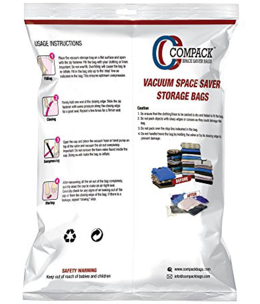 Vacuum Compressed E Saver Storage Bags Set Of 6 With Pump 2 Vacuum Compressed E Saver Storage Bags Set Of 6 With Pump 2 Large 100x80cm