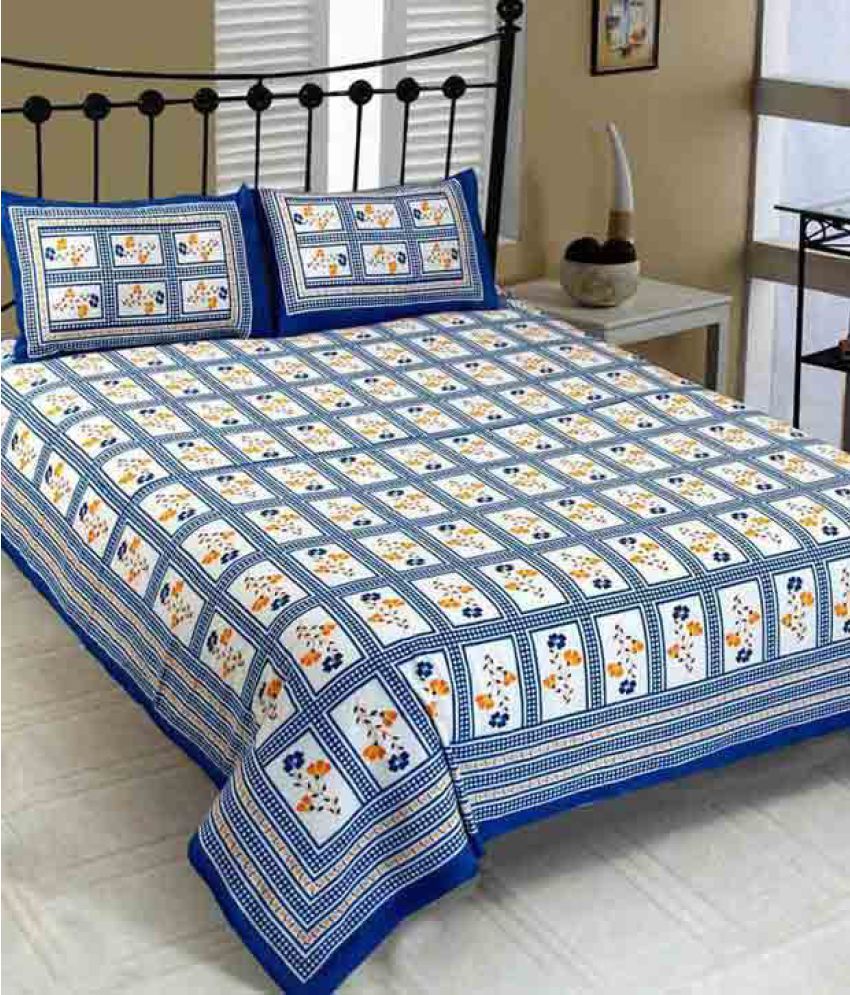Jaipuri Bedsheet Cotton Double Bedsheet with 2 Pillow Covers Buy