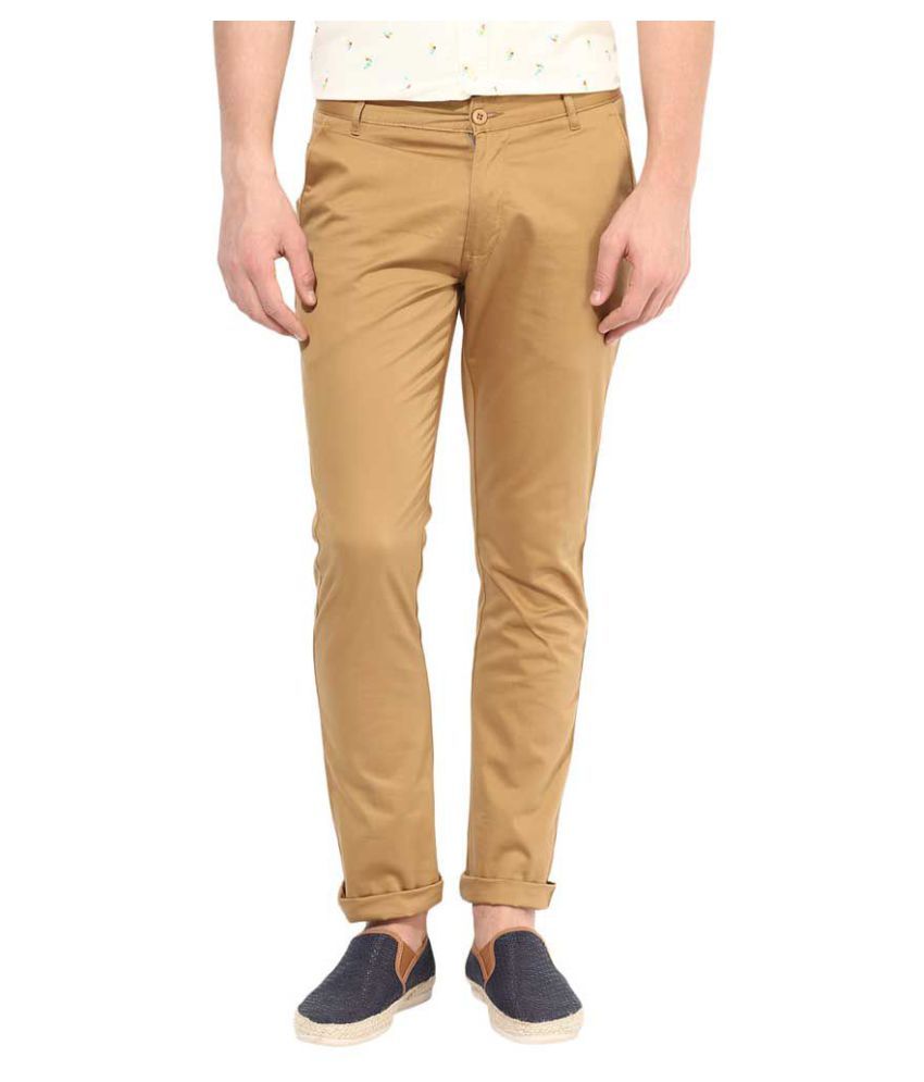 slim fit flat front chinos