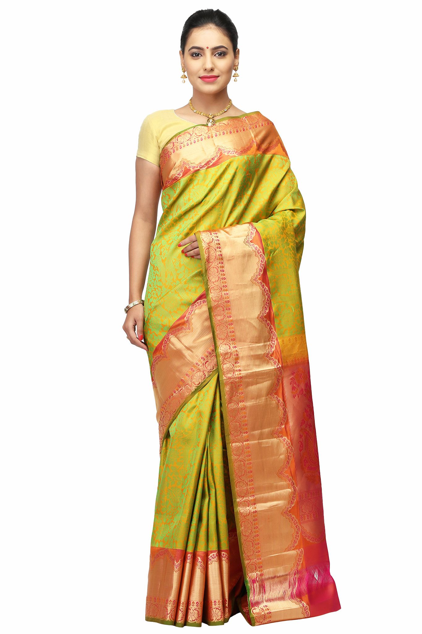 India Sari House Mustard Silk Saree - Buy India Sari House Mustard Silk ...