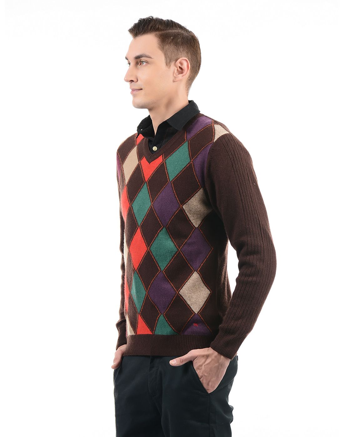 Monte Carlo Brown V Neck Sweater Buy Monte Carlo Brown V