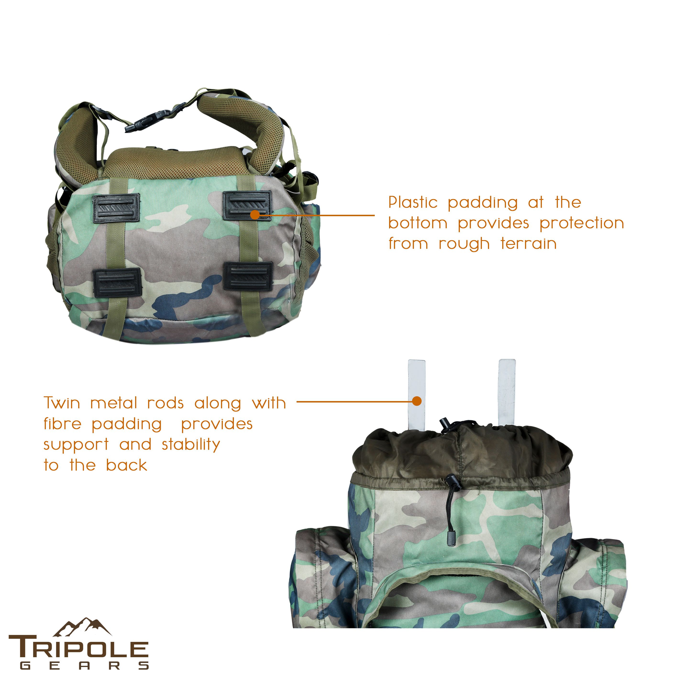Tripole 80 litre and above Colonel (With Detachable Daypack) Hiking Bag ...