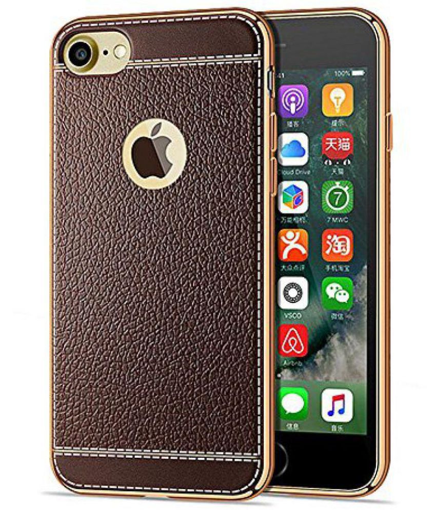 Apple Iphone 8 Plain Cases KolorFish Brown Plain Back Covers Online