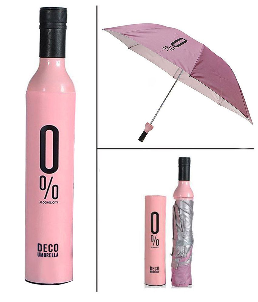     			Home Story Fashionable Wine Bottle Pink 110 cm Travel Umbrella