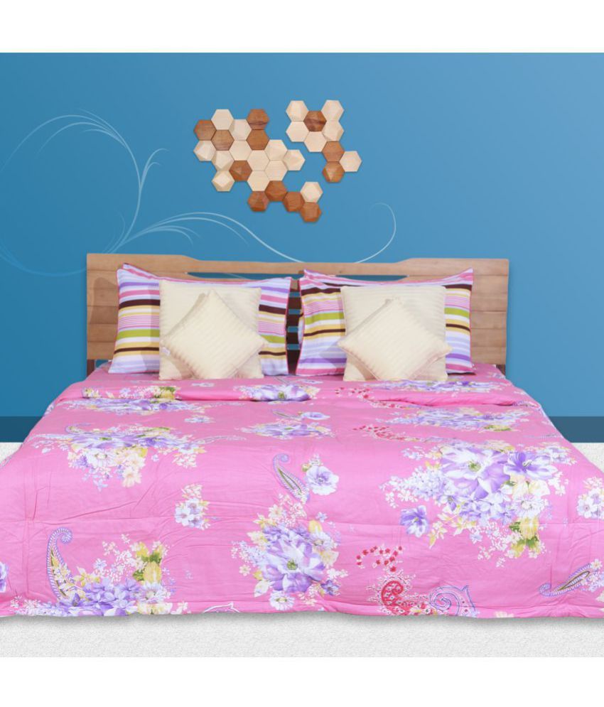 Just Linen King Cotton Printed Multi Comforter Set of 10 Buy Just