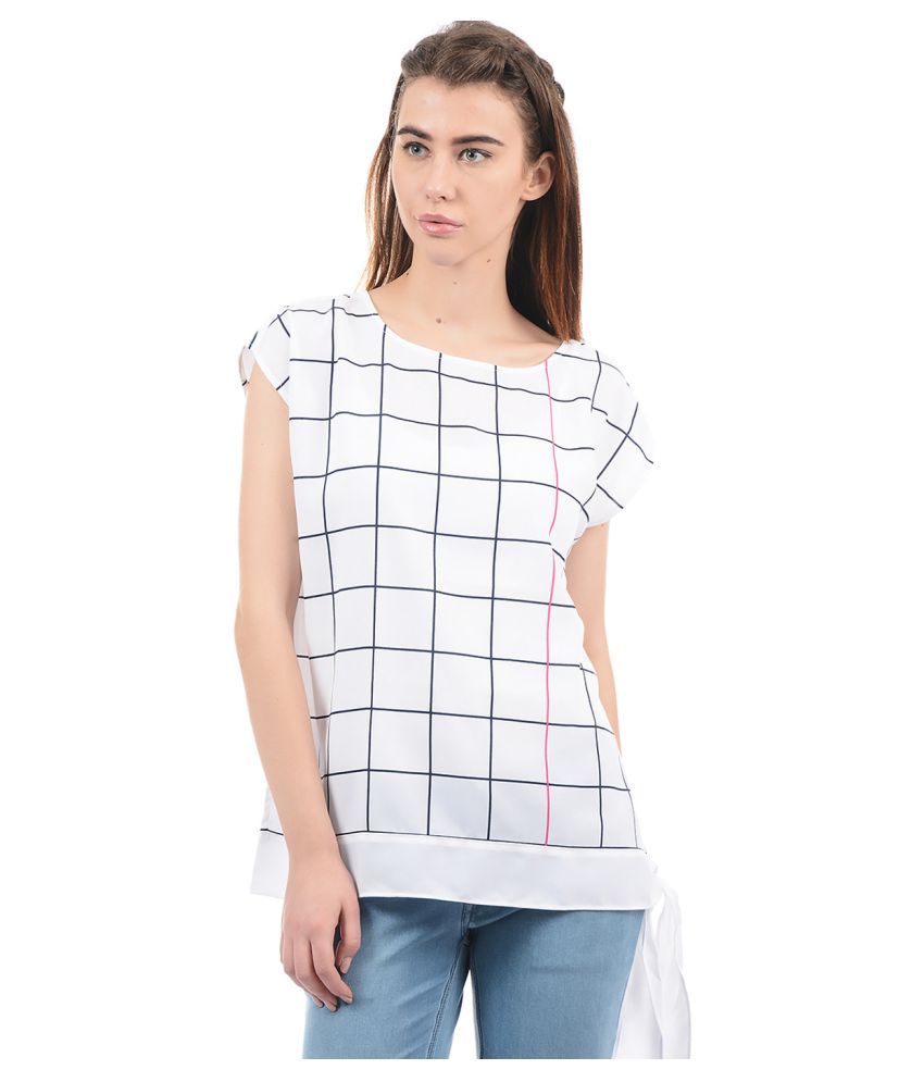 Nautica Polyester Regular Tops White Buy Nautica Polyester Regular