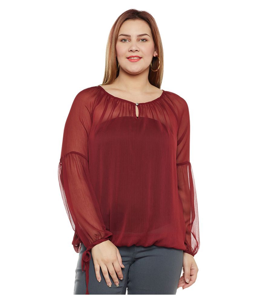 maroon plus size tops