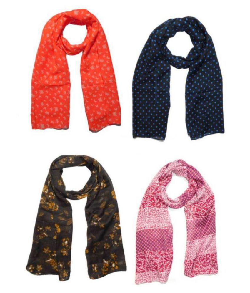 Sri Belha Fashions Multi Printed Cotton Scarves: Buy Online at Low ...