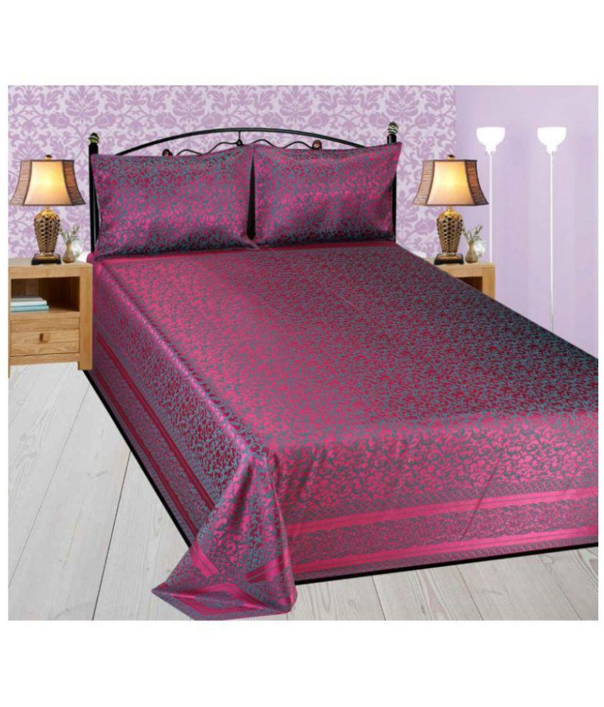 Sylque Silk Double Bedsheet with 2 Pillow Covers Buy Sylque Silk