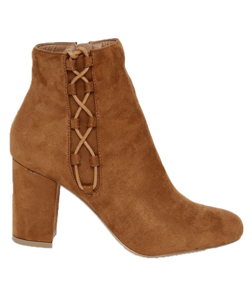 Flat N Heels Tan Ankle Length Slouch Boots