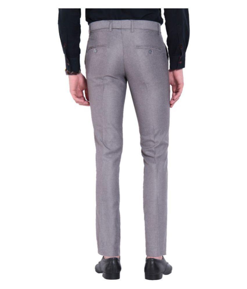 flat front slim fit trousers