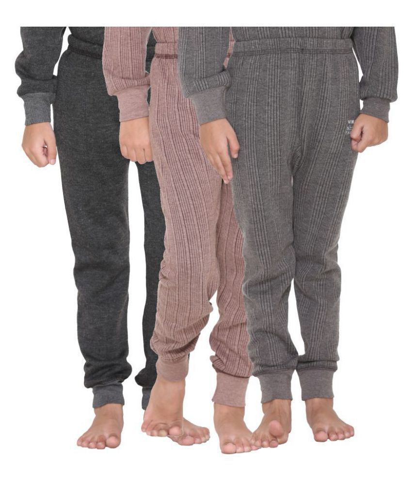     			Vimal Jonney Multicolor Cotton Thermal Lower - Pack of 3