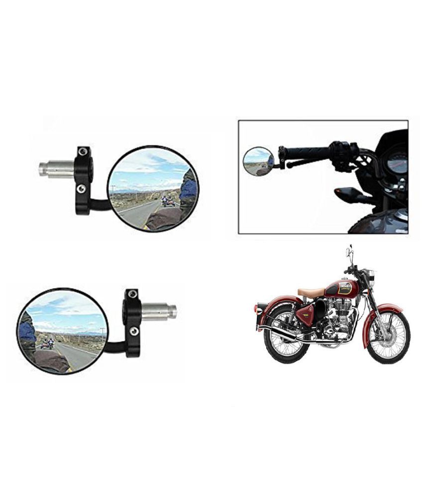 Autonity Bike Handle Grip Rear View Mirror BLACK Set Of 2 For Royal